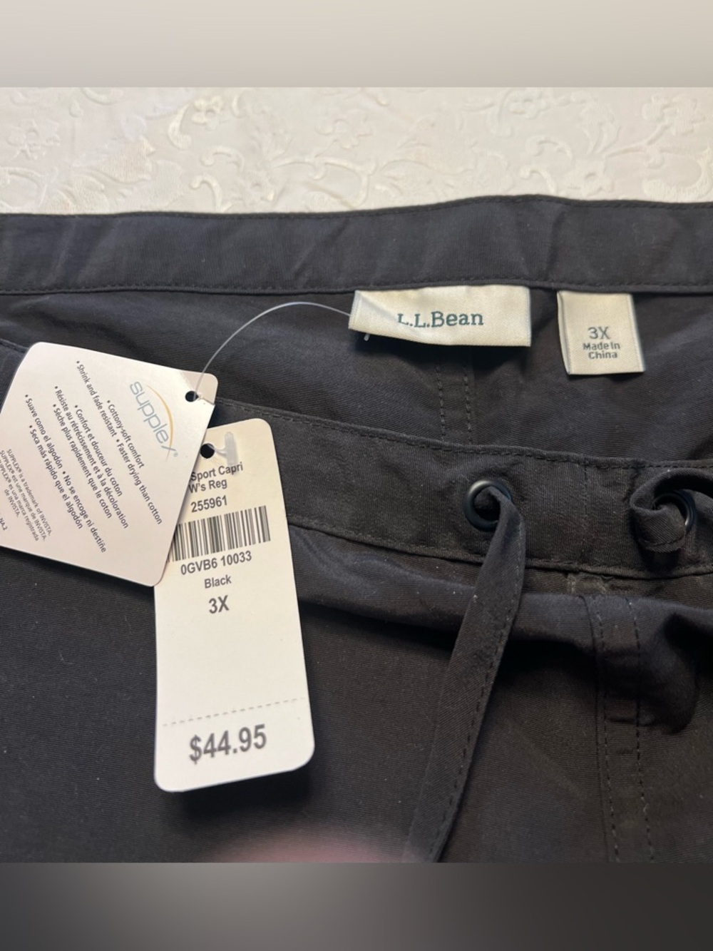 L.L. Bean Black Drawstring Capris - Picture 3 of 8